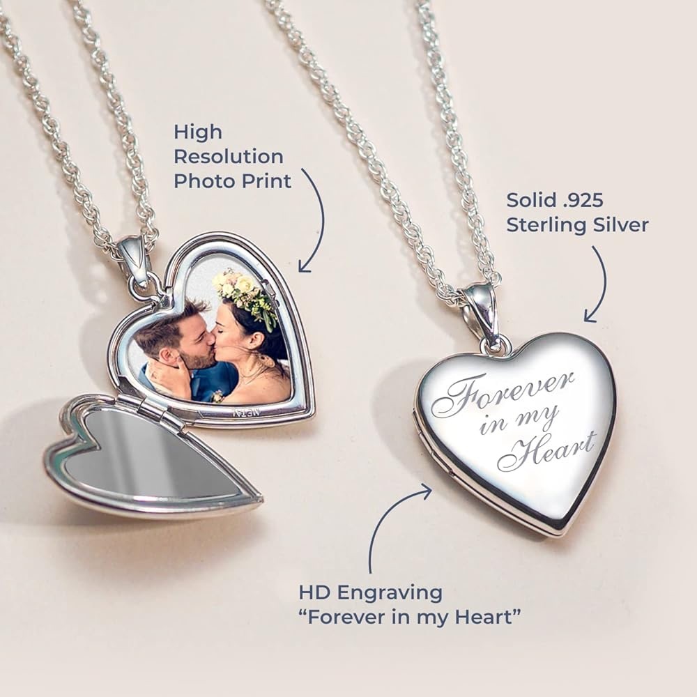 NIB Forever in My Heart Locket Necklace Pendant Sterling Silver